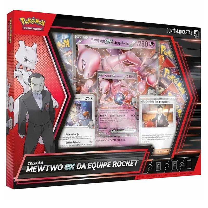 Box Pokémon Coleção Mewtwo Ex Da Equipe Rocket Português - Copag
